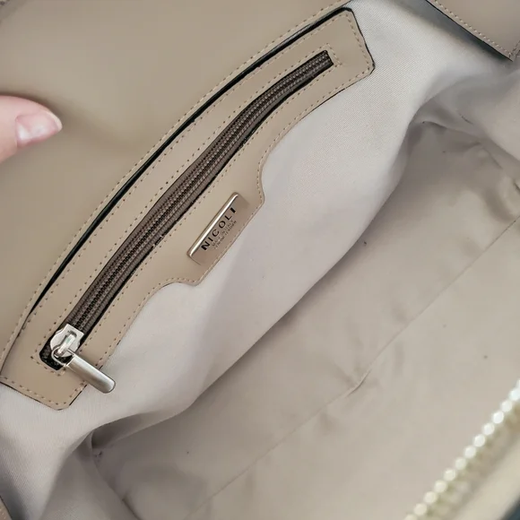 NICOLI Tan and Orange Satchel with Structured Design - Picture 4 of 16